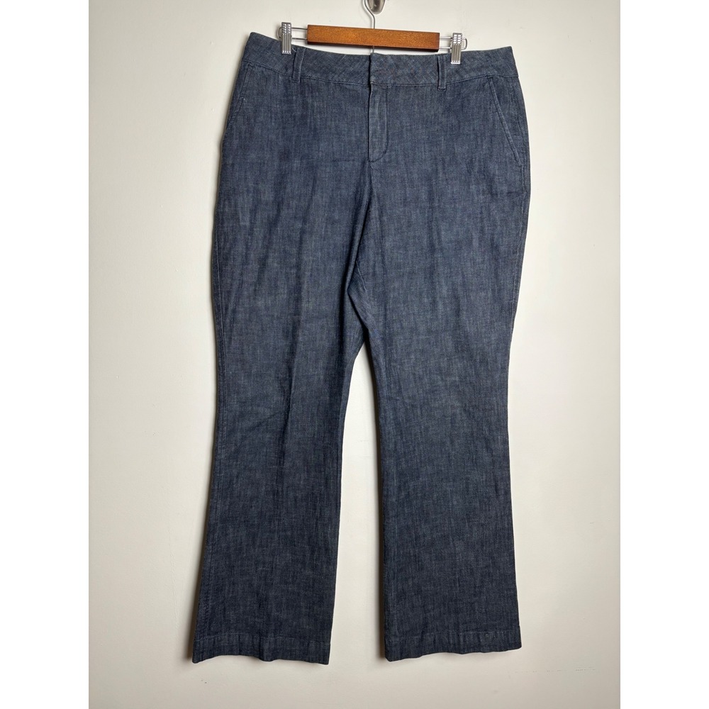 Coldwater Creek Womens High Rise Straight Leg Denim Pants 16 Dressy Dark Wash